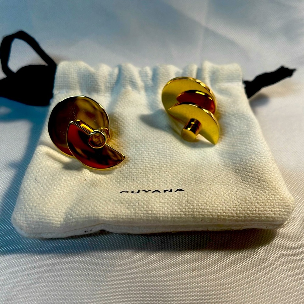 Cuyana Gold and Brown Earrings